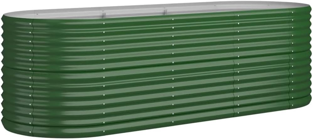 Hochbeet Pulverbeschichteter Stahl 224x80x68 cm Grün