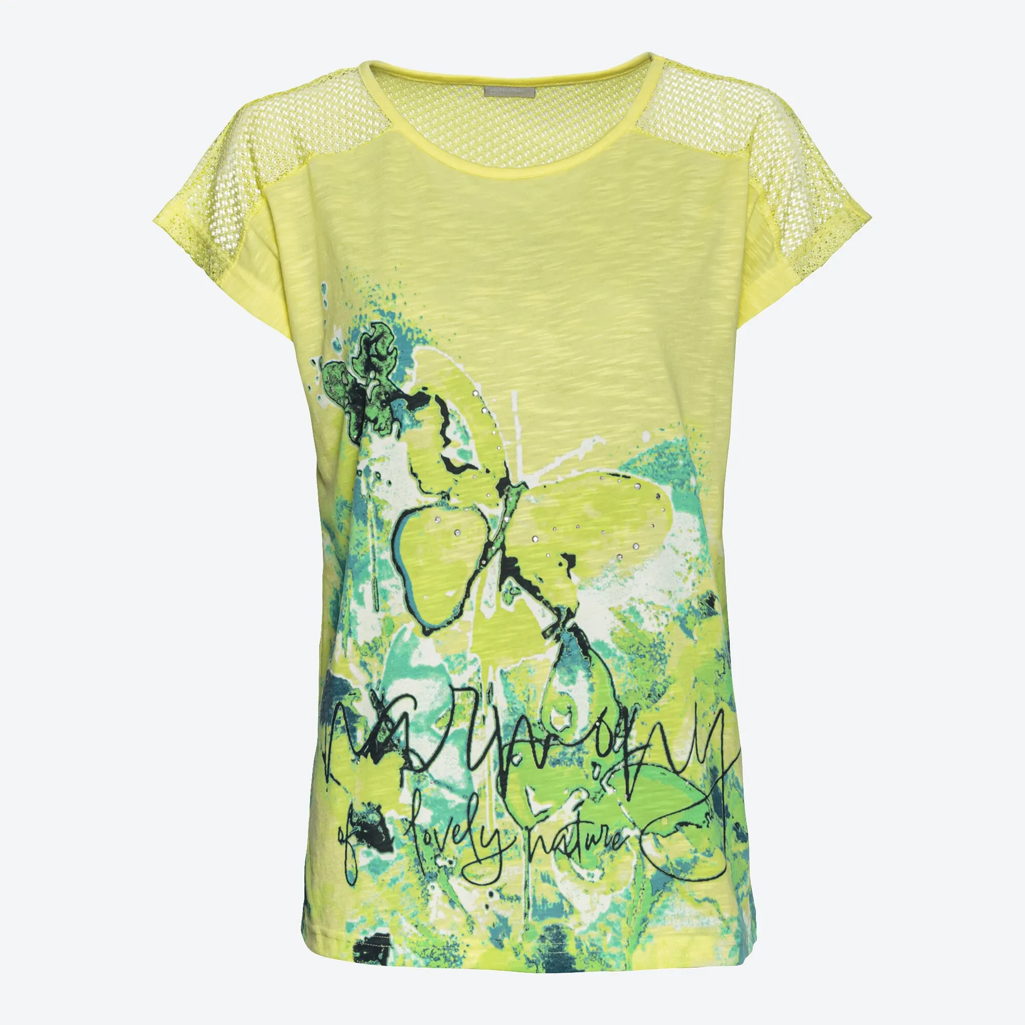 Damen-T-Shirt mit Spitzeneinsatz
