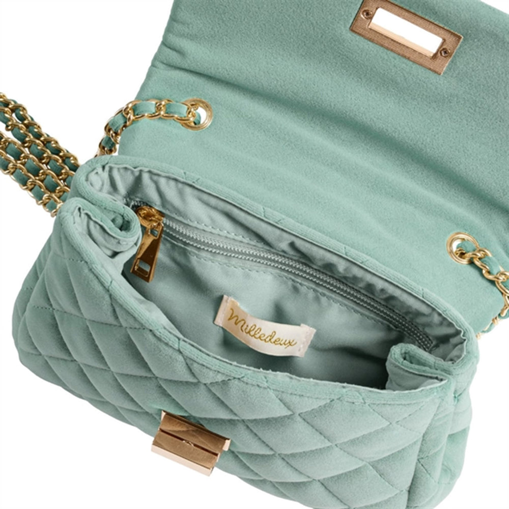 Medium Velour Taske Nile Blue - Milledeux