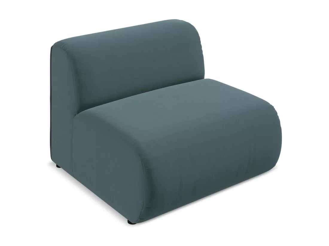 Fauteuil pour canapé modulable en velours - marin - EKAHI
