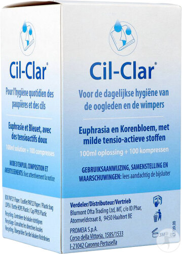 Cil-Clar Solution 100ml + Compresses 100 Pièces