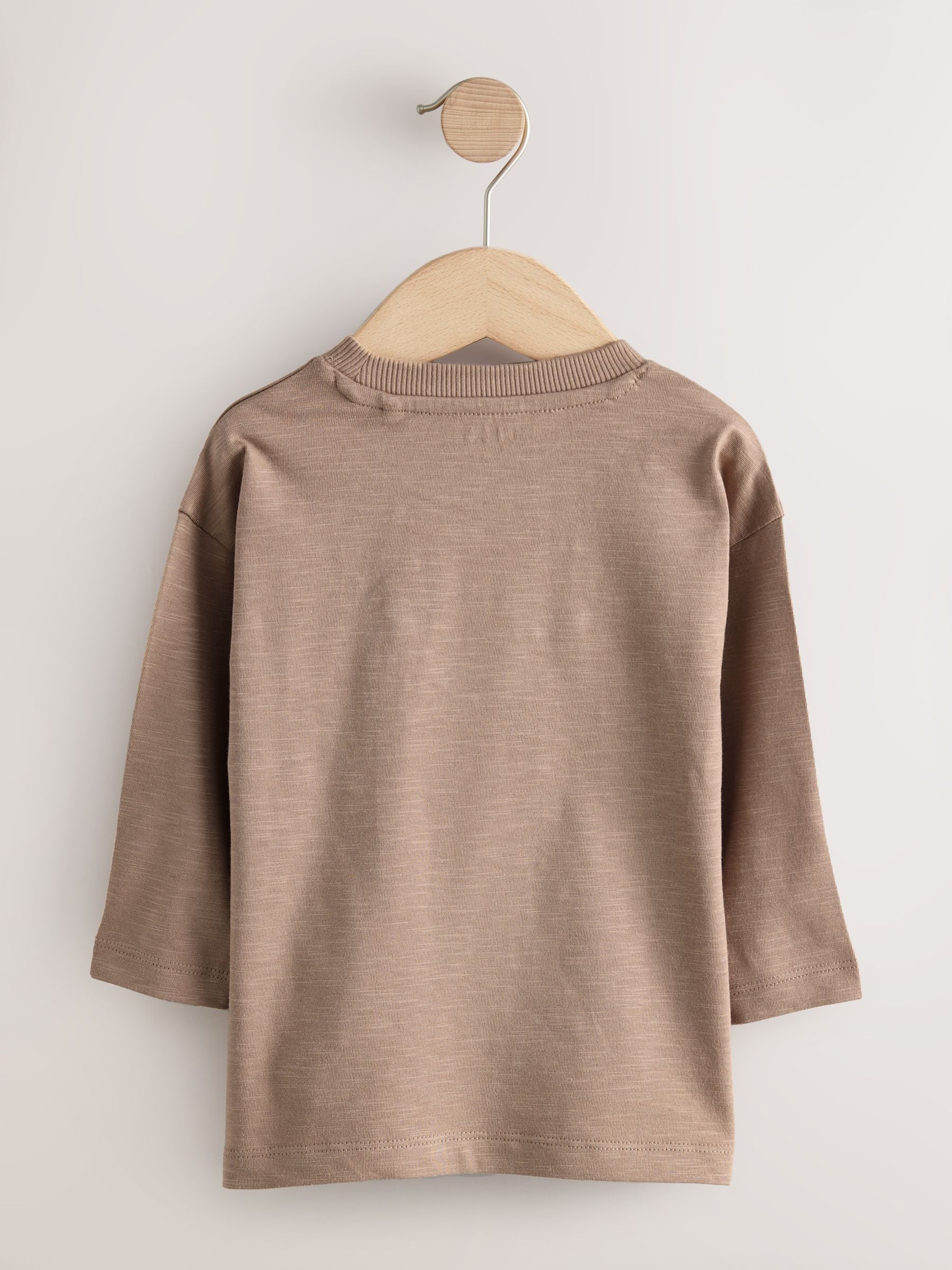 Naturel Lichtbruin Hamish - T-shirts met lange mouwen en dierenfiguurprint verpakking van 3 (3 mnd - 7 jr)