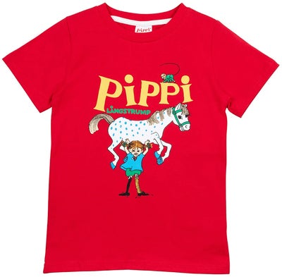 Pippi Langstrømpe T-skjorte, Rød