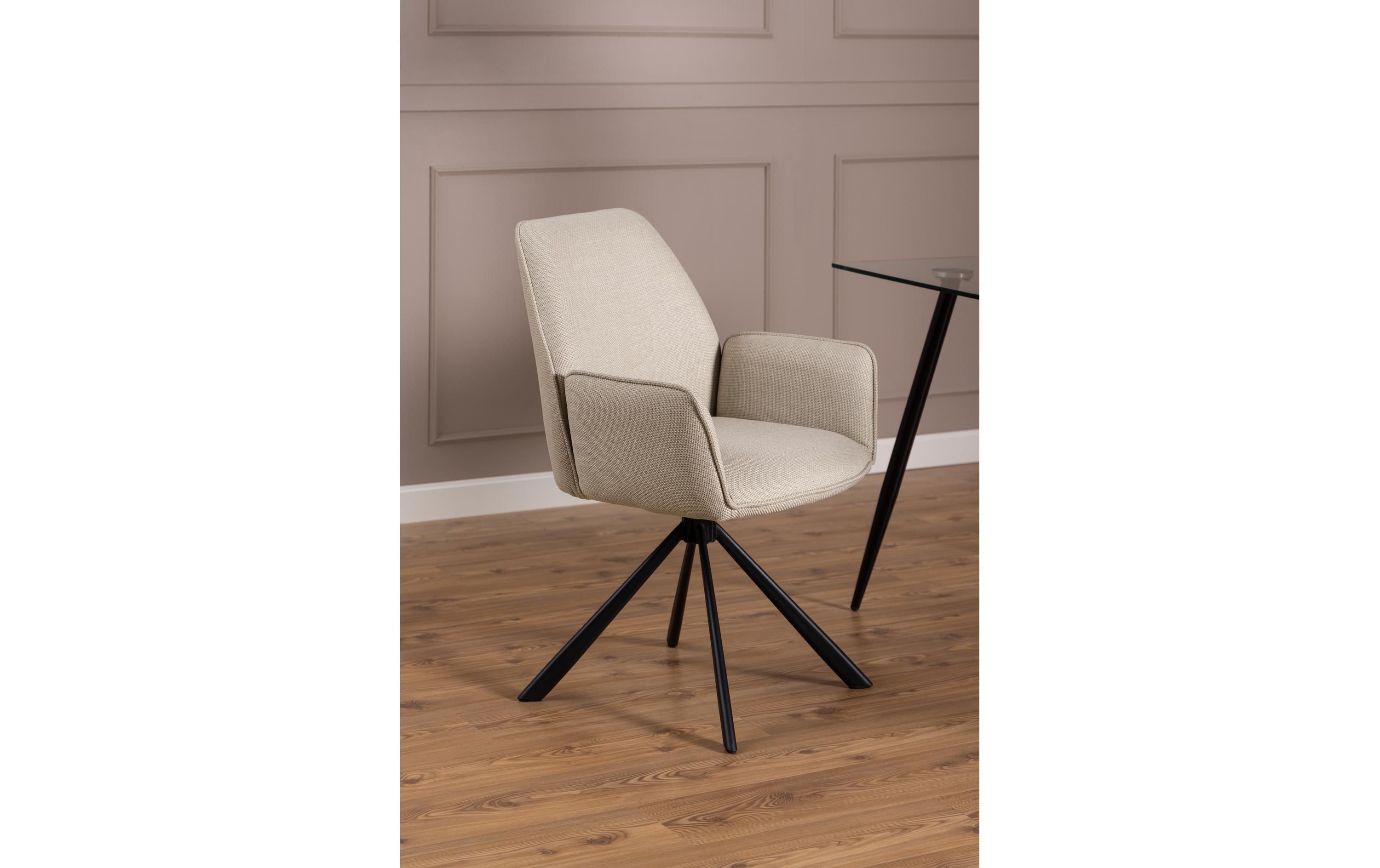 Stuhl Glenda, 2 Stück, Beige<br>Moderne Esszimmerstühle mit Armlehnen
