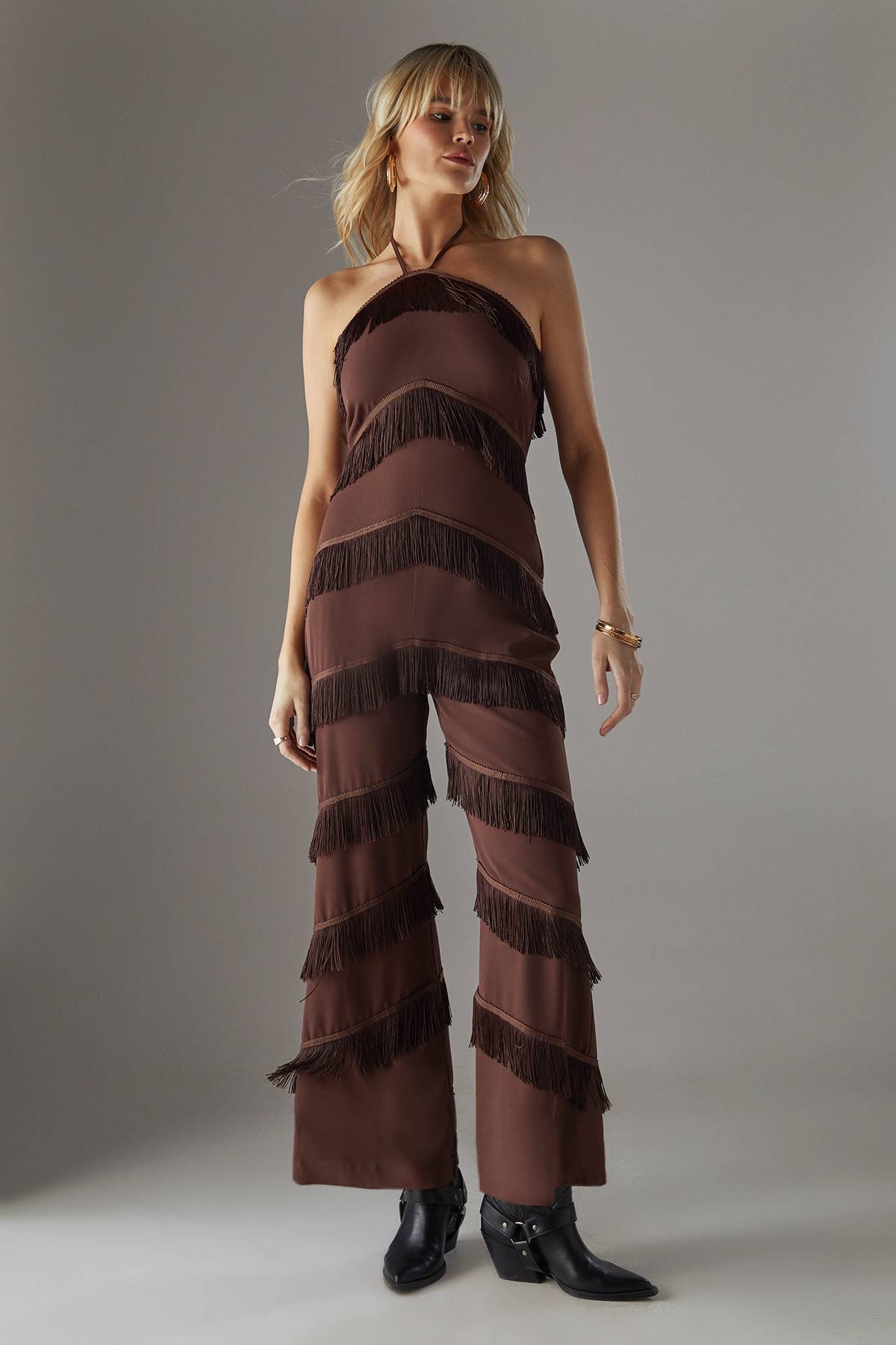 Warehouse Combinaison Halter Premium à Franges