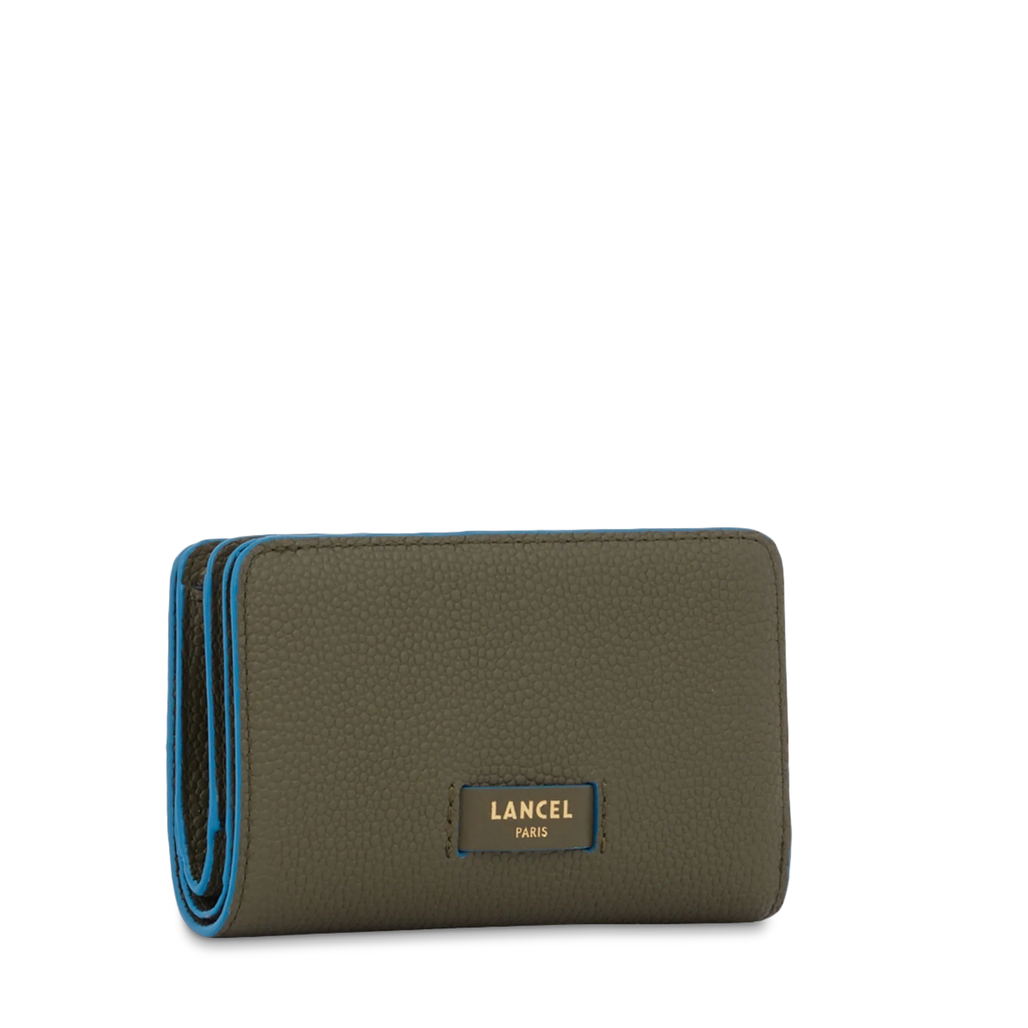 Portefeuille rectangulaire compact zippé Ninon de Lancel-Kaki fonce
