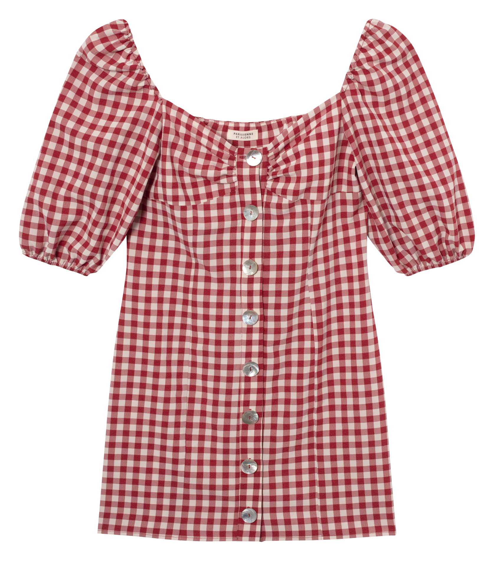 BERRY - Robe courte en coton imprimé | Rouge