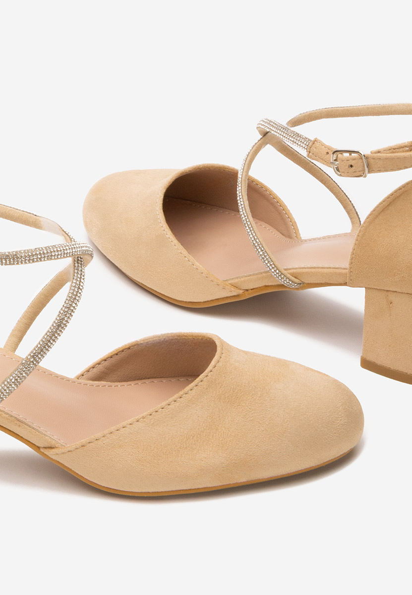Chaussures à talon épais beige Wava