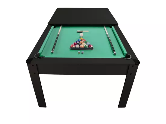 Billard Américain HARMONY 6Ft - 206,5 x 116,5 x 80 cm avec accessoires et plateau dînatoire - Couleur Noir