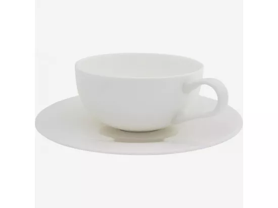 HABITAT - Tasse à thé en porcelaine avec soucoupe – Blanc (Lot de 6) - Lux