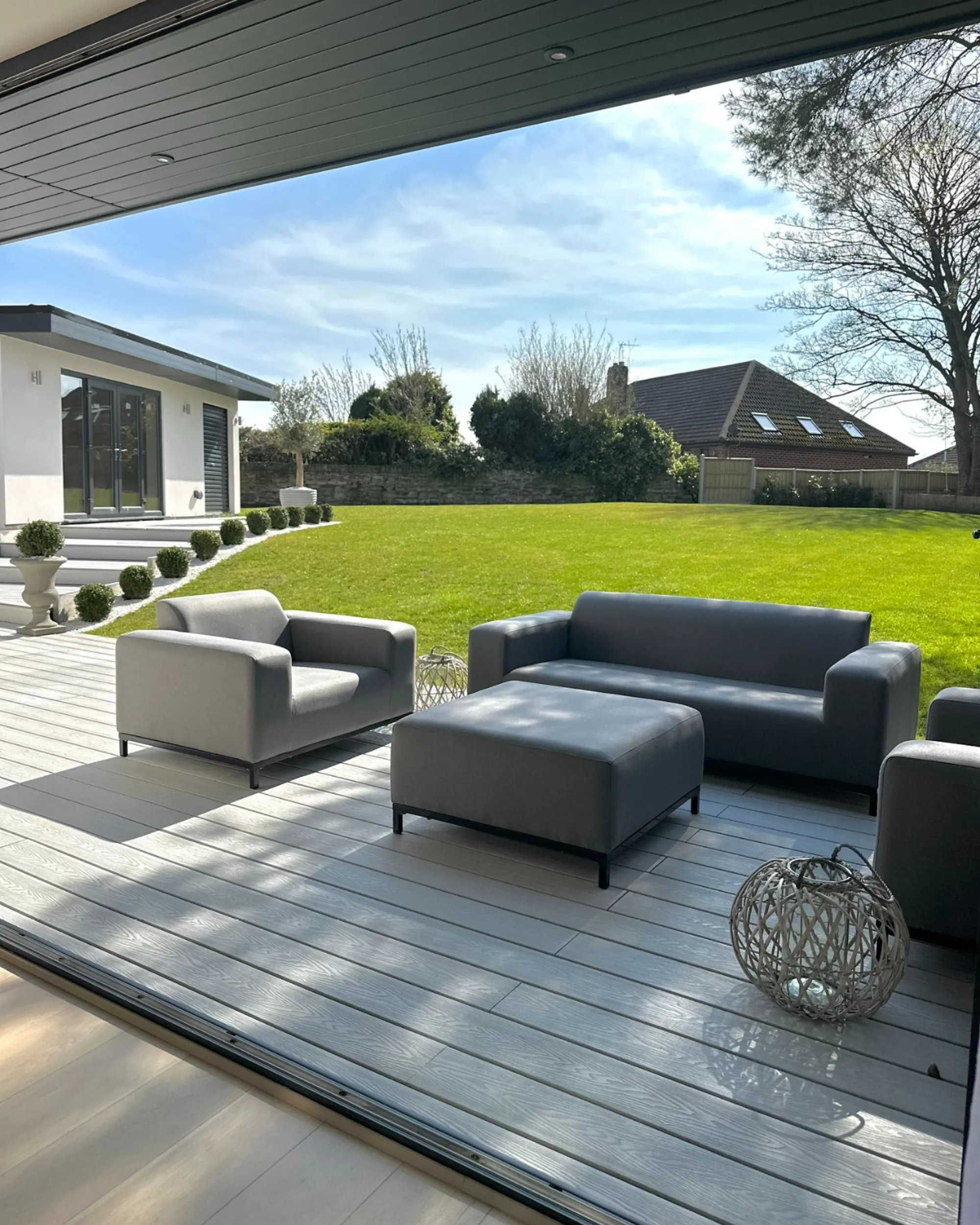 Loungeset met tafel 5-zits ROVIGO Grijs