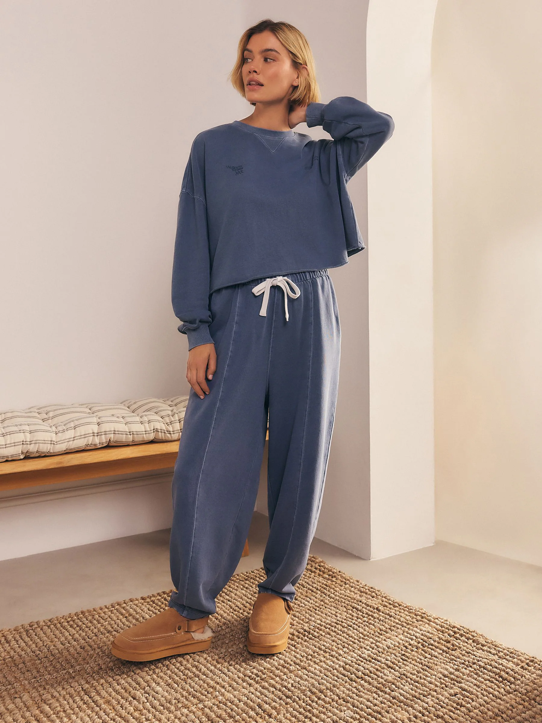 Blauw - Cropped sweatshirt