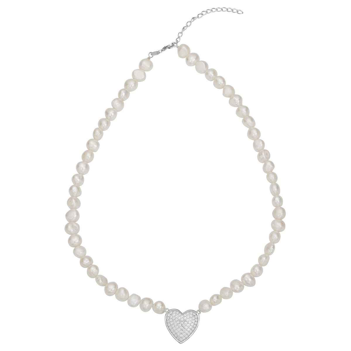 Collier en Argent avec perle d'eau douce blanc