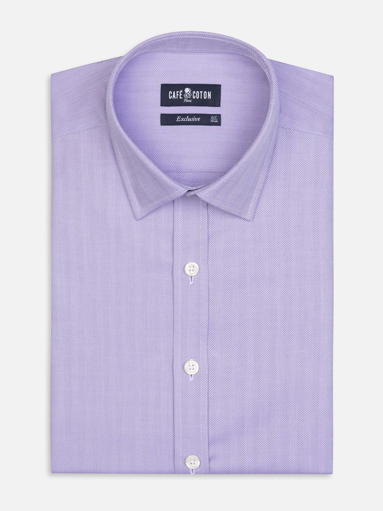 Chemise cintrée en chevron parme