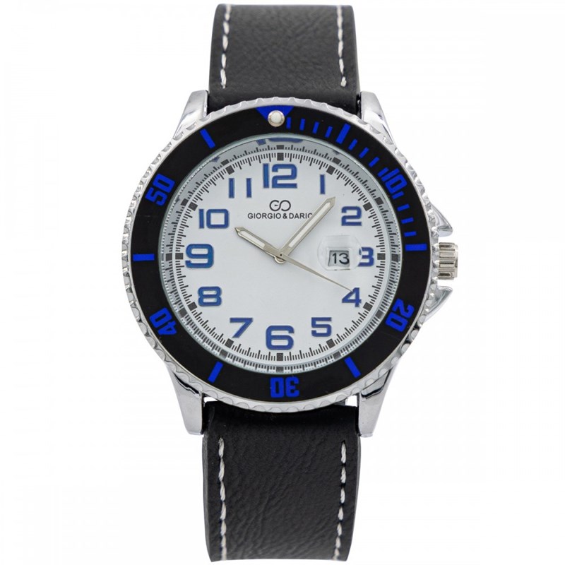 Montre Homme GIORGIO bracelet Cuir Noir