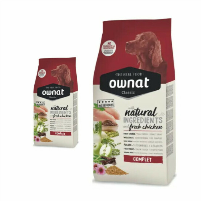 Croquettes Ownat Classic Complet pour chien