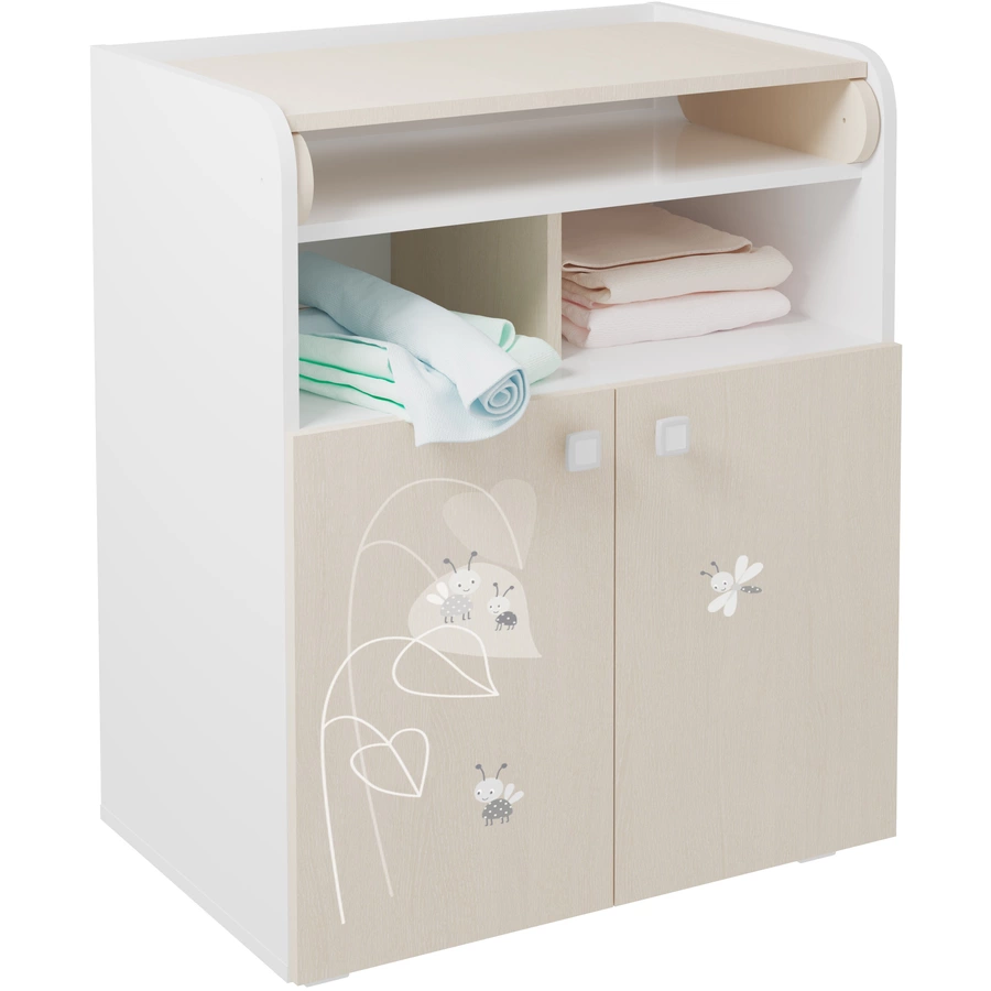 Polini Kids Wickelkommode French Amis 1270 weiß-natur
