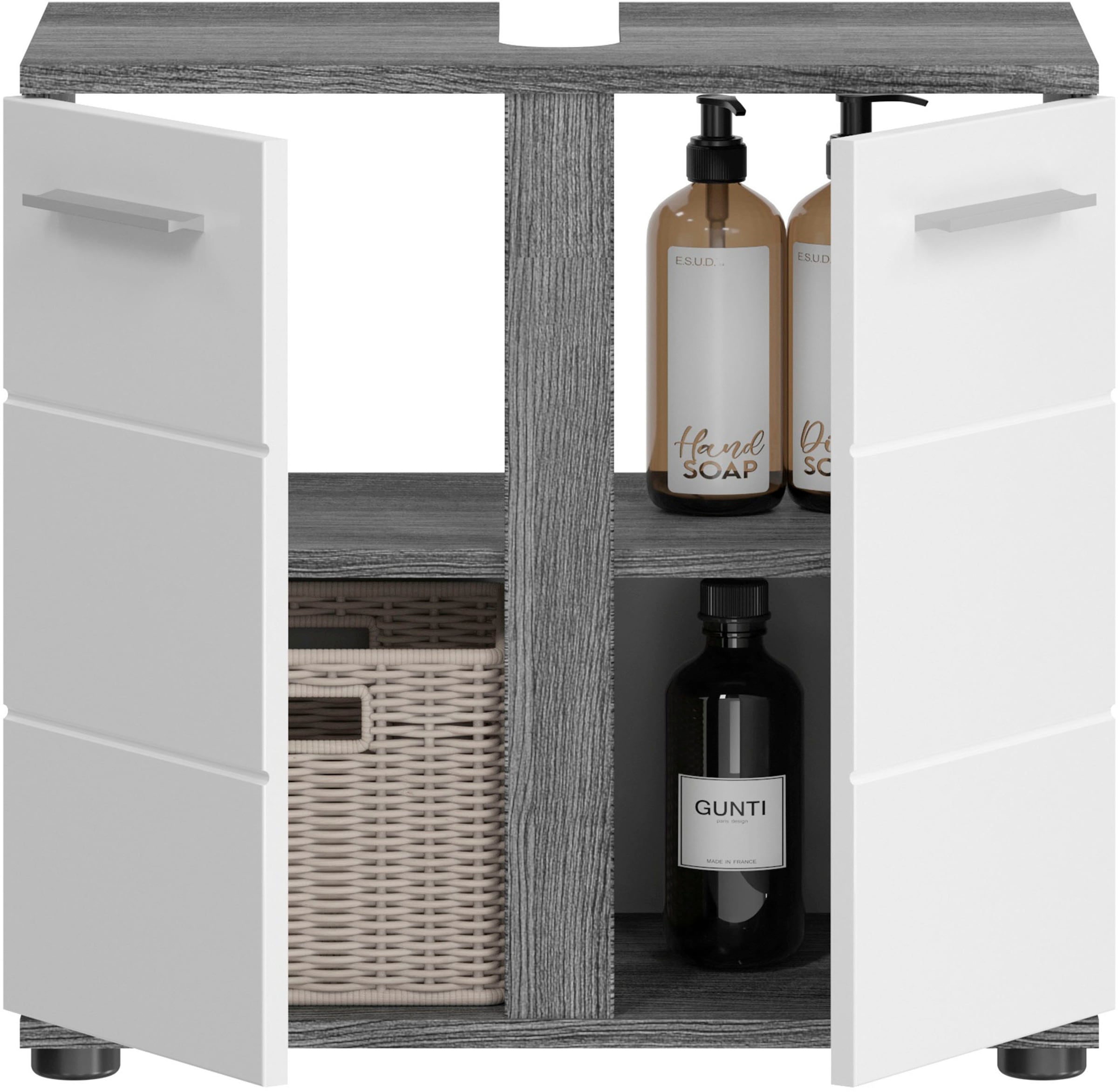 welltime Badmöbel-Set »LUCCA, 4-teilig, TOPSELLER!, MDF Hochglanzfront, bestehend aus:« Set, 4 Stk. tlg.
