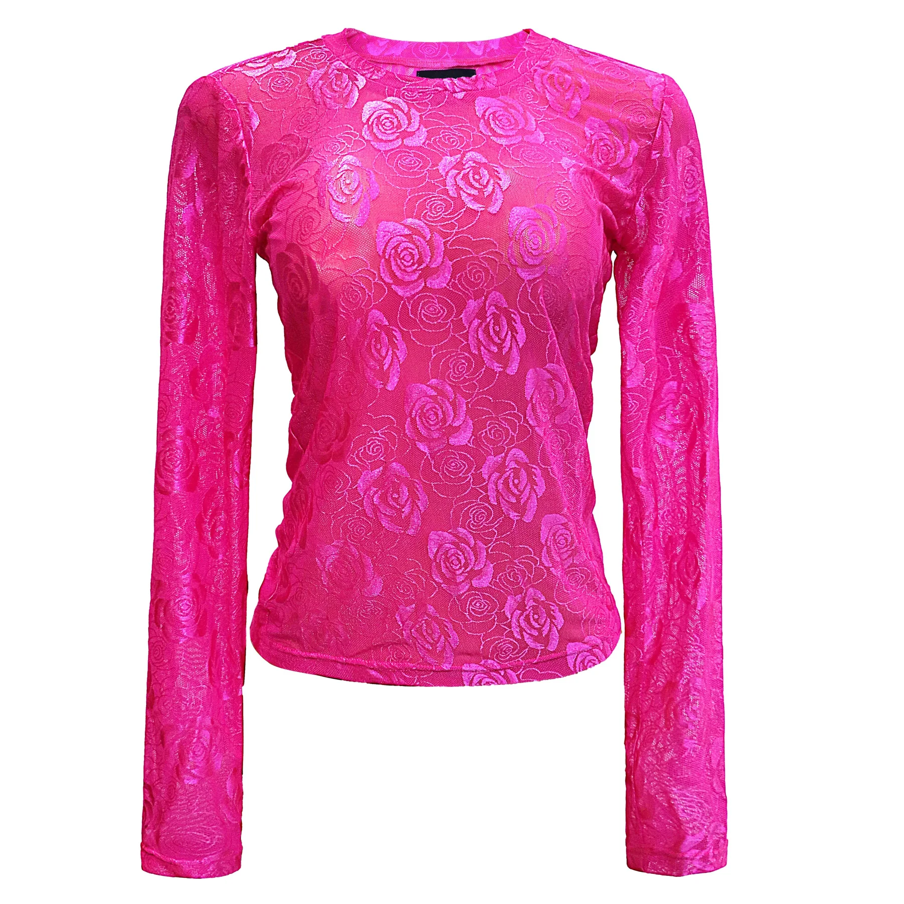 Liberte Rose-Ls-Lace-Blouse pink