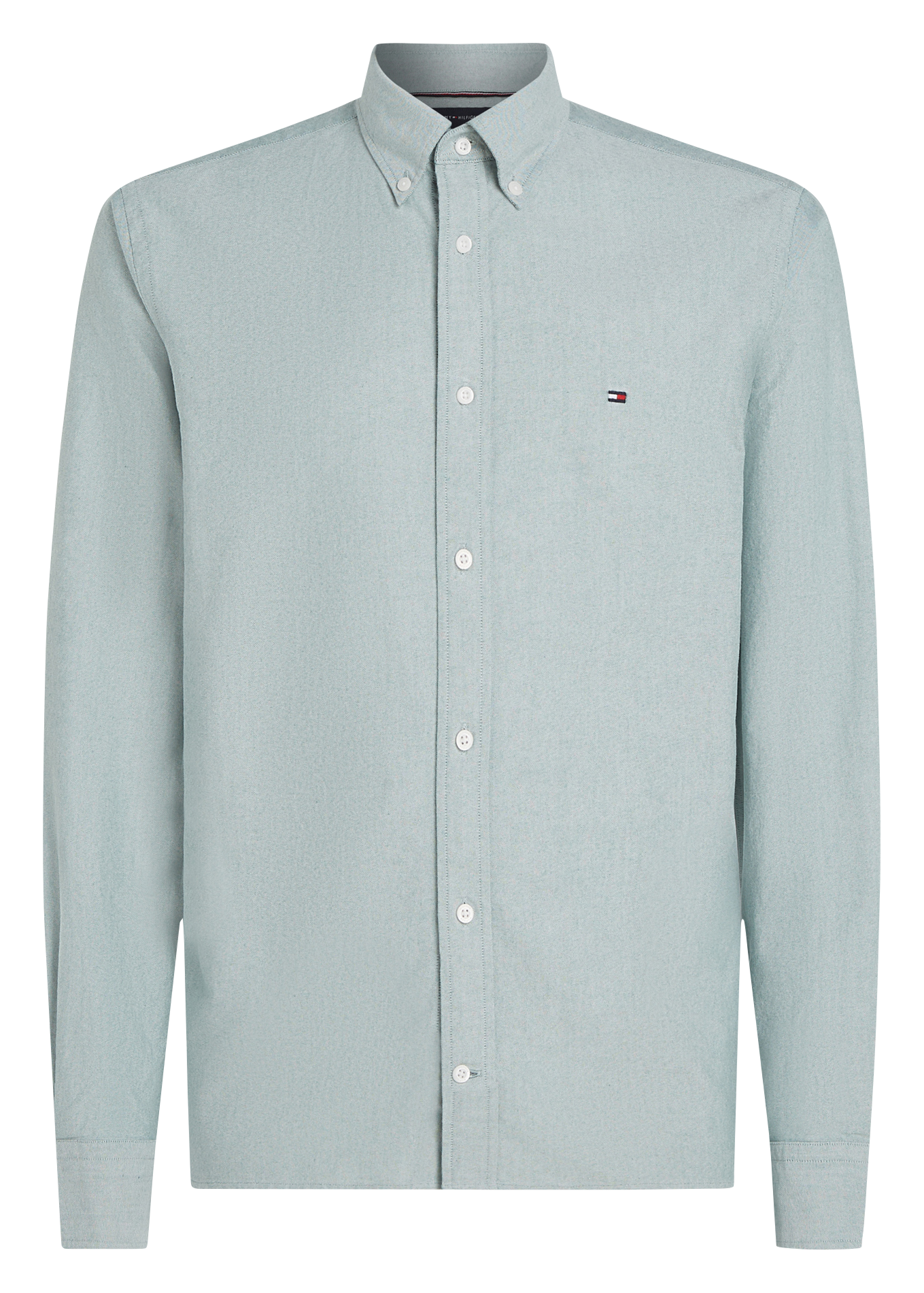 Chemise col américain en coton bio mélangé | Vert
