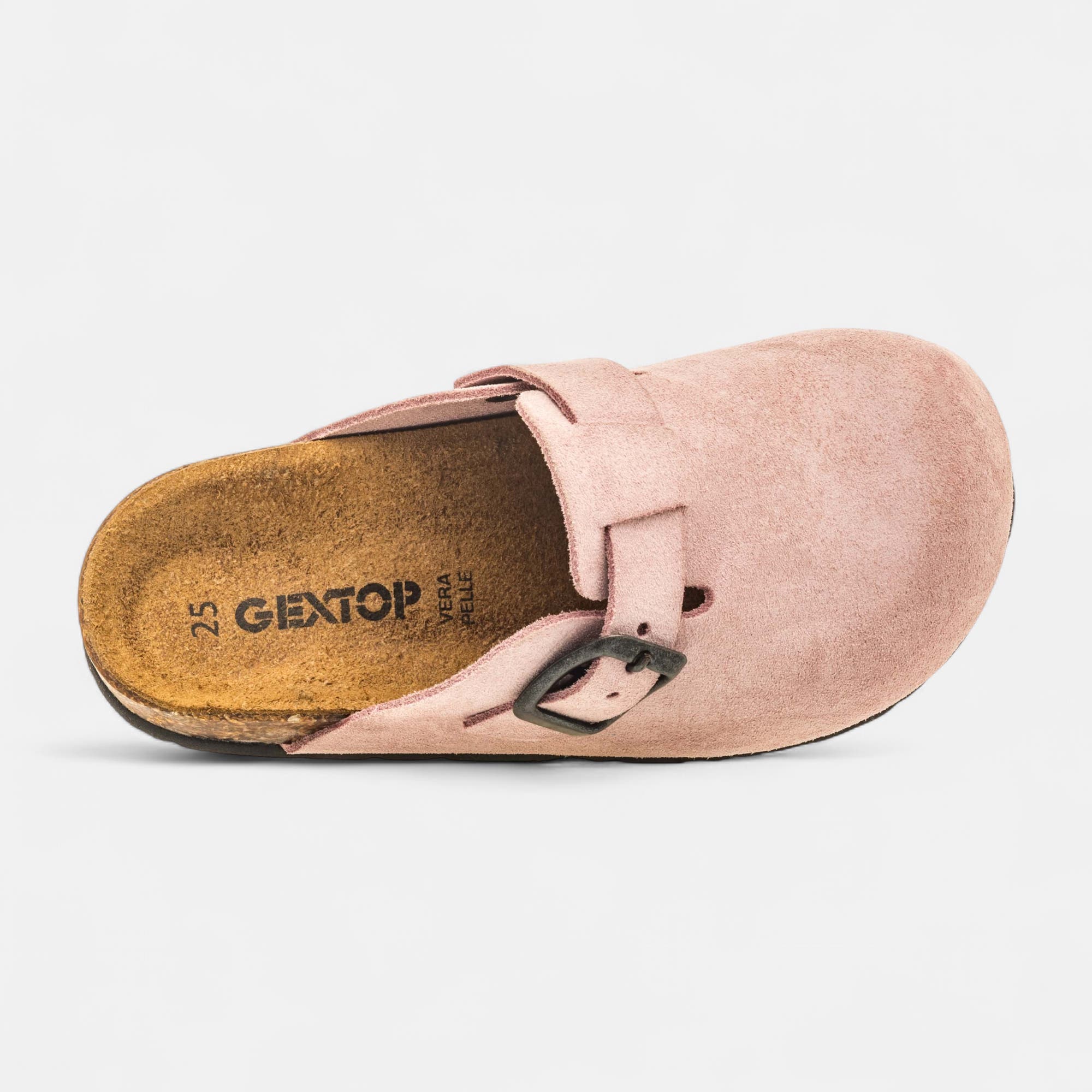 Mules semelle liège Fille en cuir rose