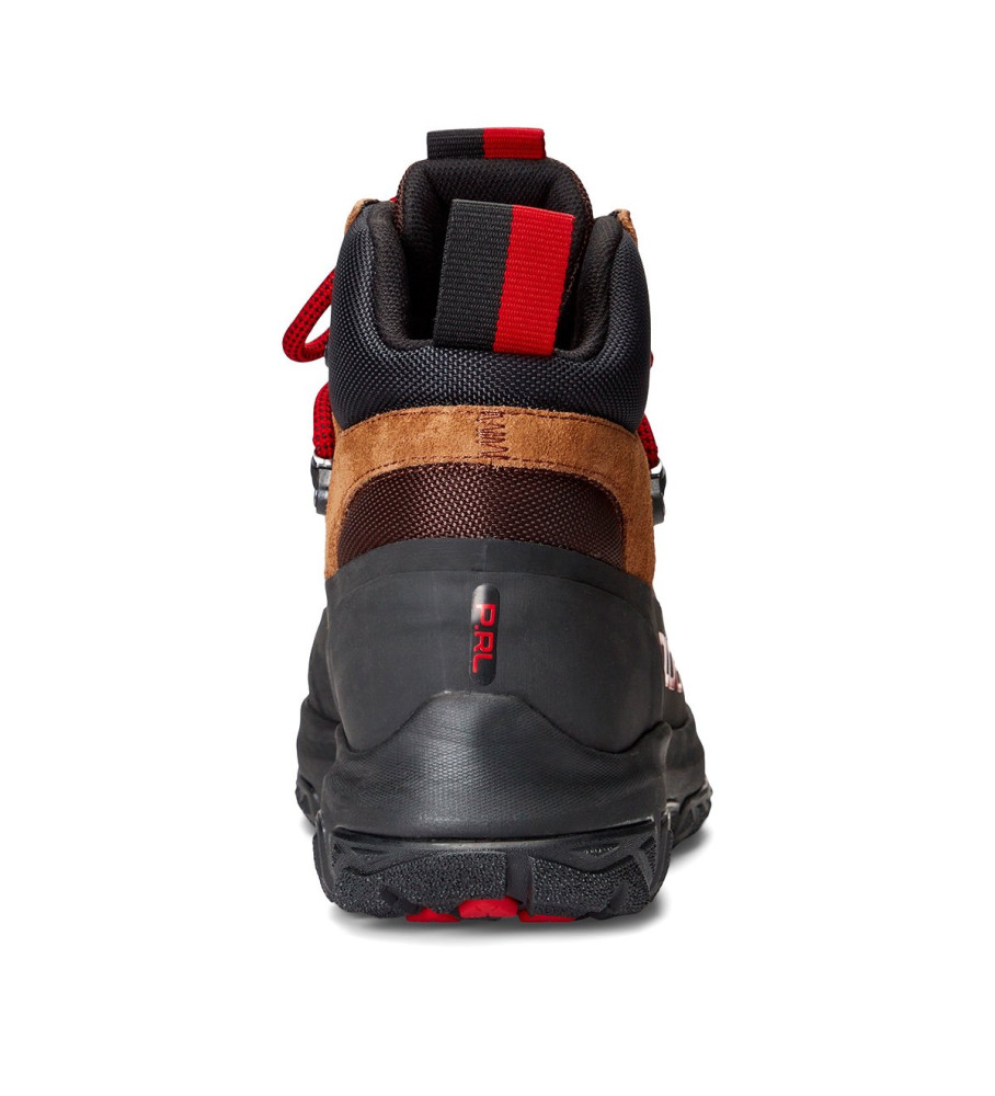 Botas Ralph Lauren Adventure 300 Mid em couro, preto/marrom