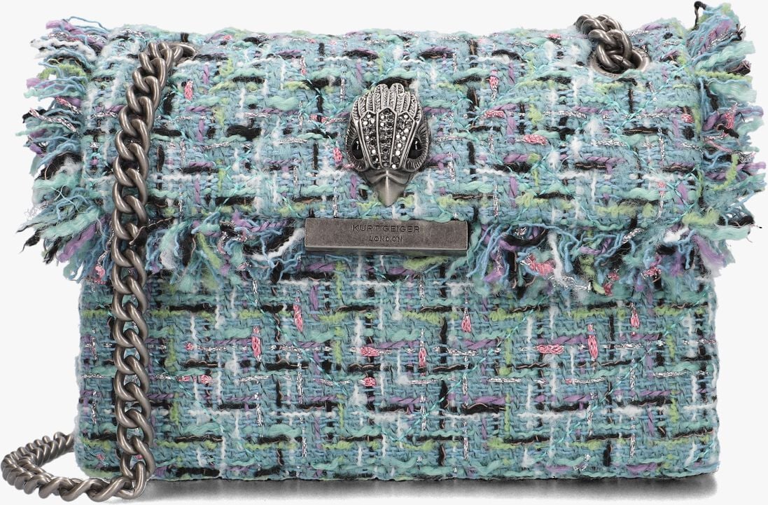 KURT GEIGER LONDON blauwe kurt geiger london handtas tweed mini kensington