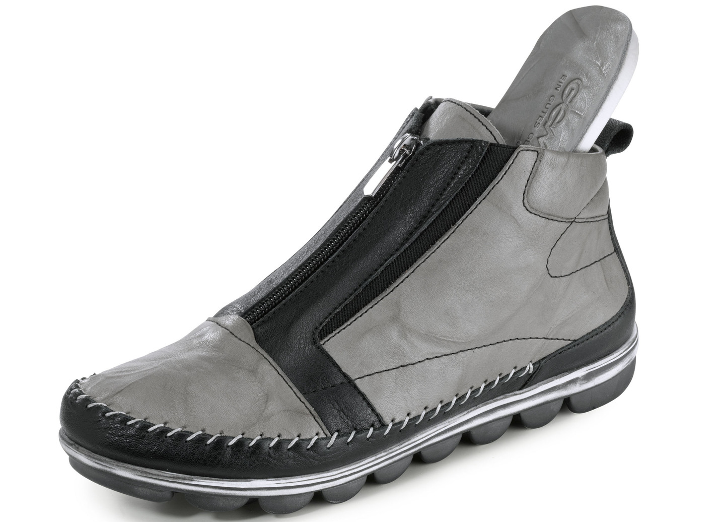 Gemini Mokassin-Bootie mit Knitter-Struktur