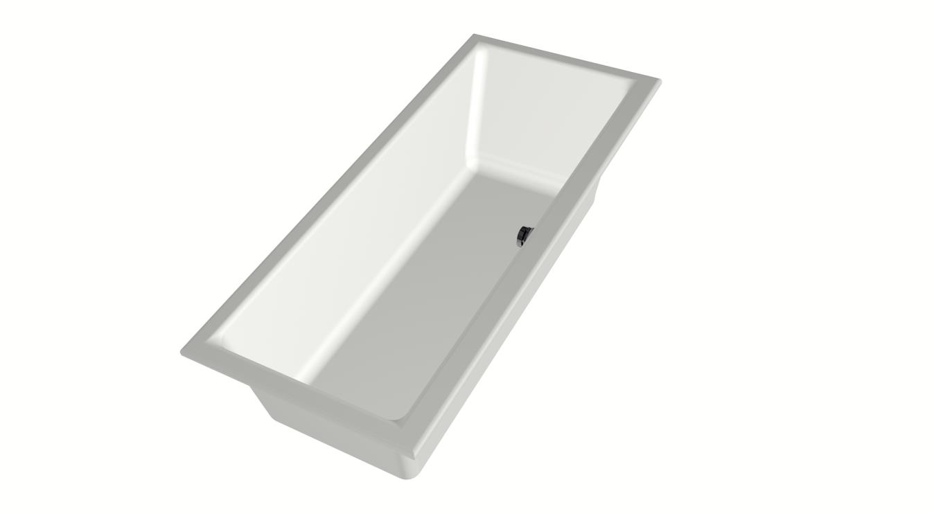 Xenz Kristal ligbad acryl 180x80x45cm wit mat