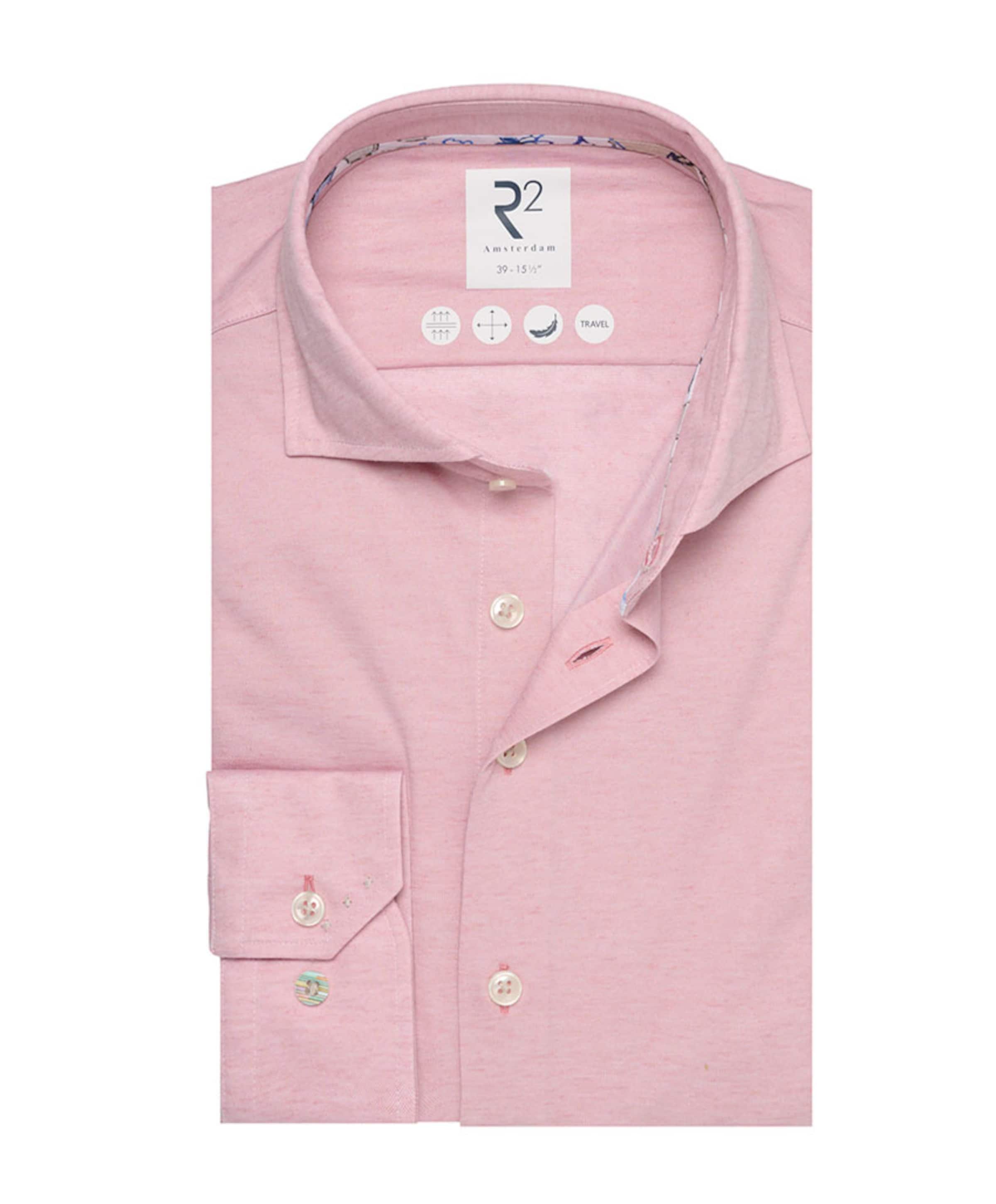 R2 Amsterdam Heren overhemd lange mouw rood