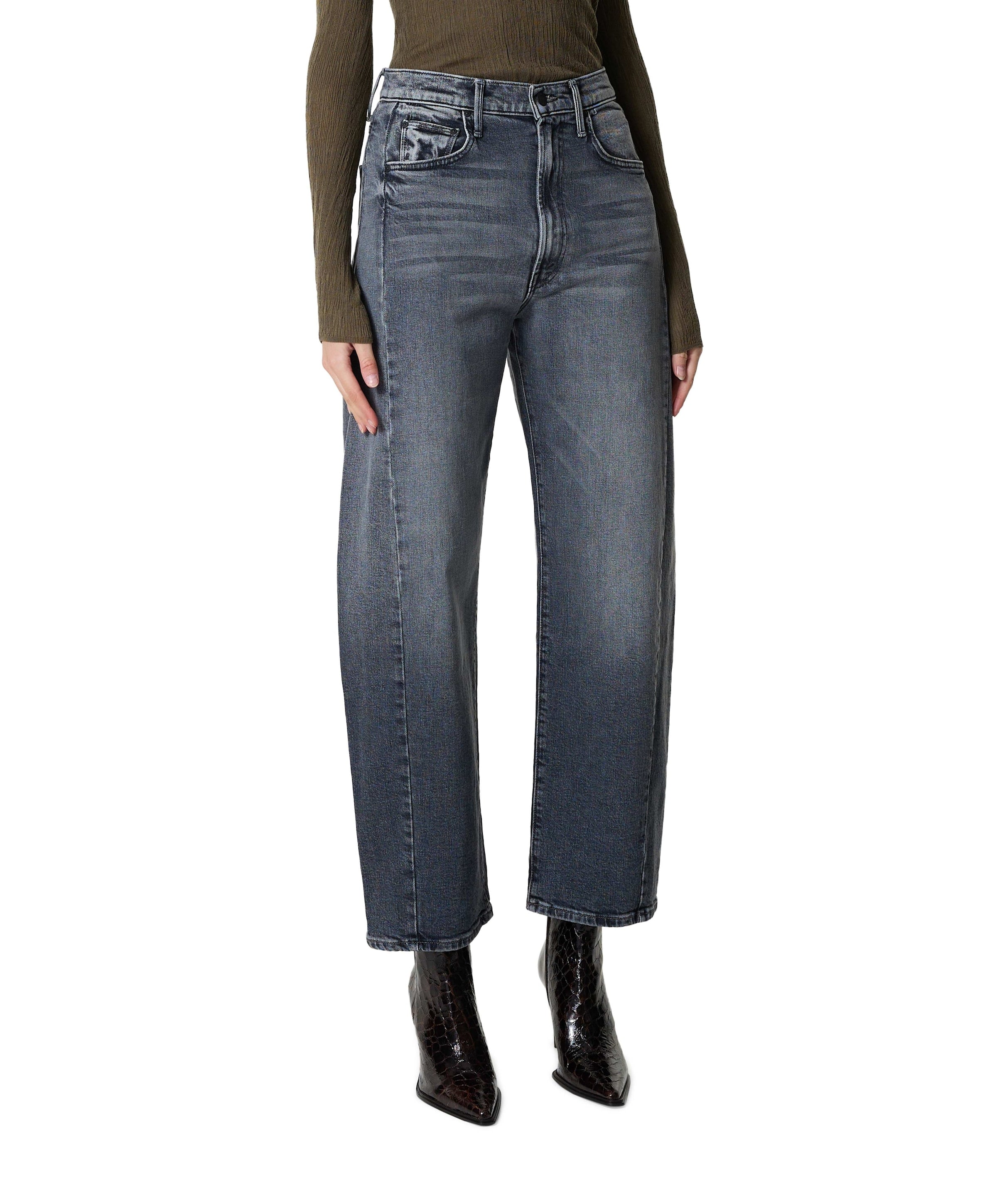 MOTHER The half pipe flood dames jeans grijs