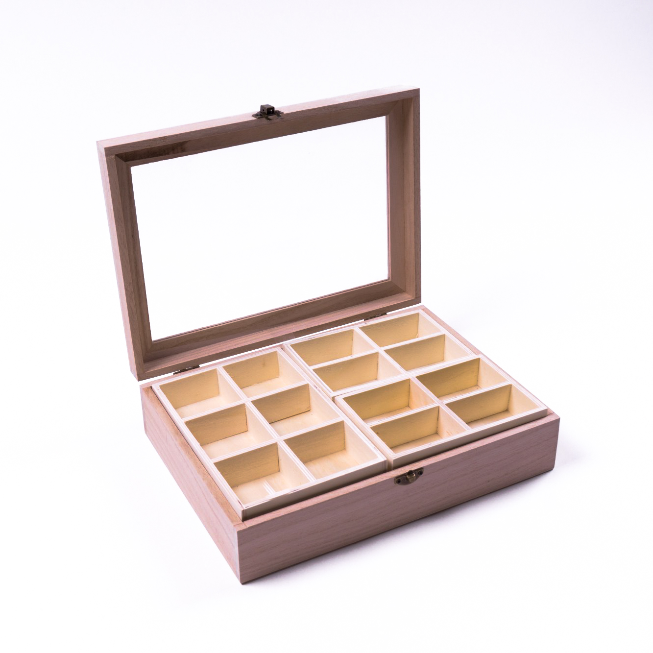 Sortierkasten 'Poitin' mit 24 Sortierboxen, natur, L 21 cm, B 29 cm, H 7 cm von fischer's lagerhaus