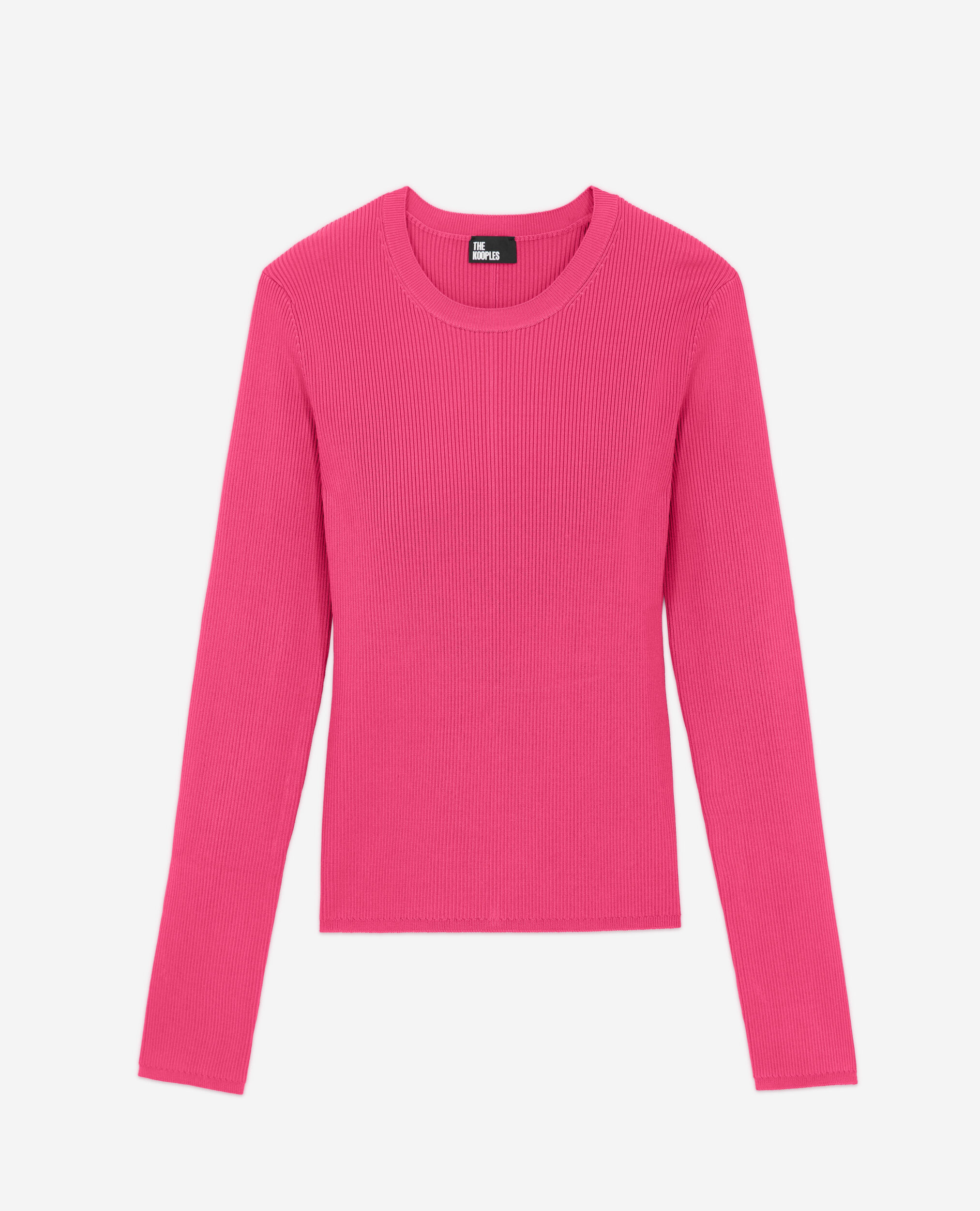 Pull col rond rose