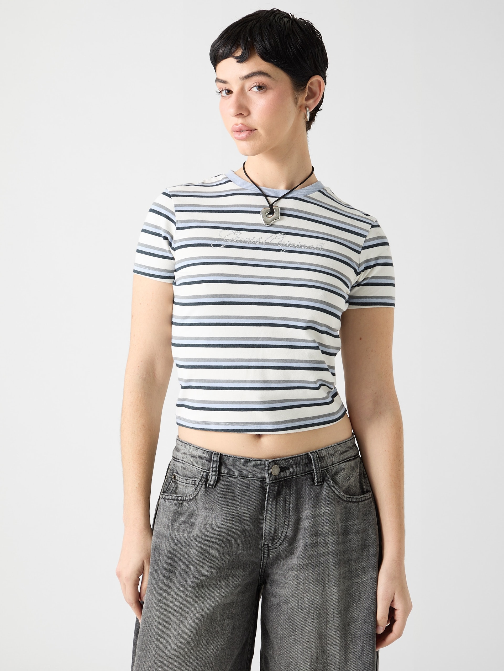 Camiseta infantil listrada ecológica GUESS Originals