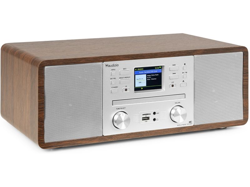 Audizio DAB  Radio Avola Silber DAB  Radio mit CD Spieler, Internet Radio und Bluetooth