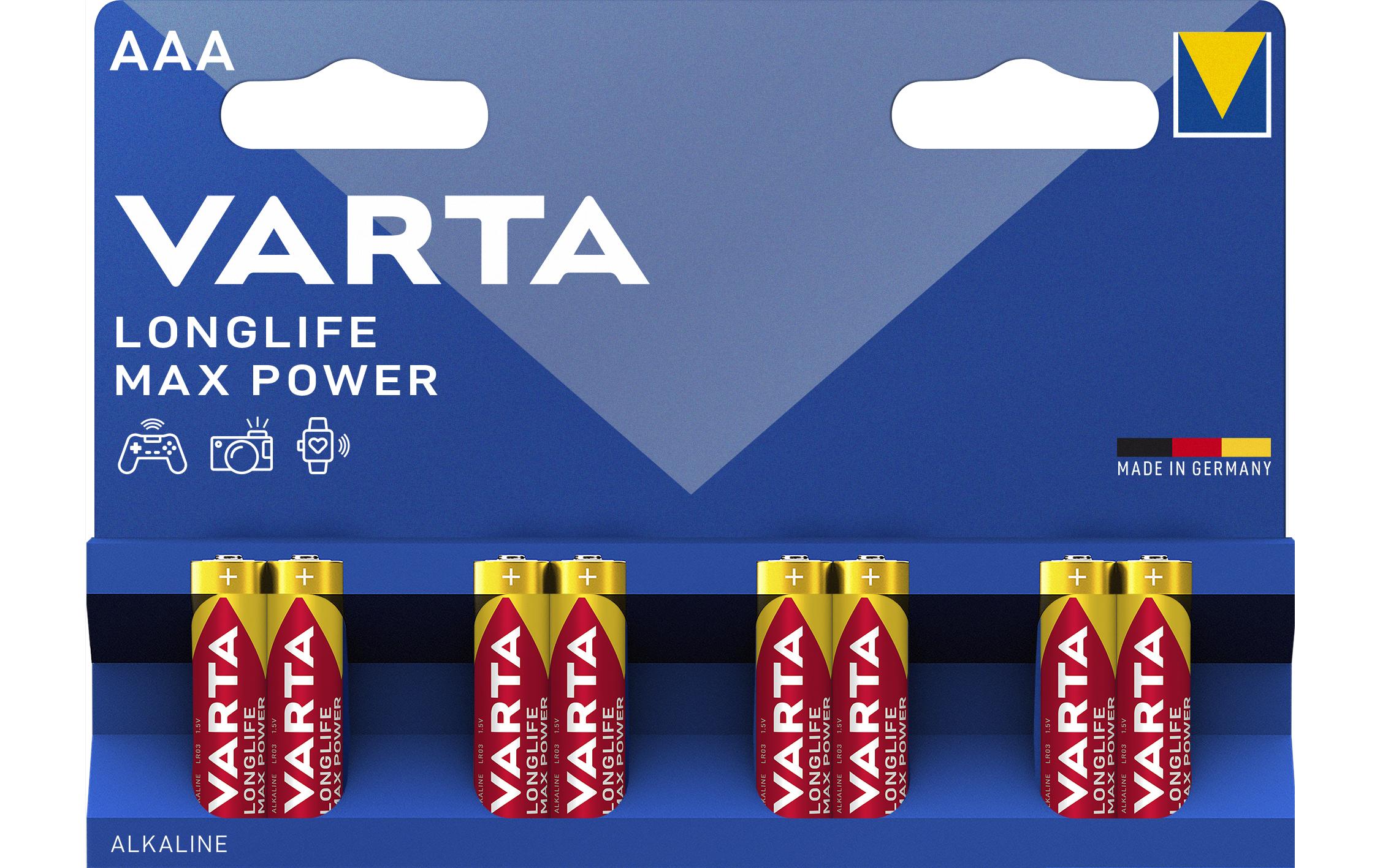 Batterie Longlife Max Power AAA , 8 StückAAA-Batterien im 8er-Pack