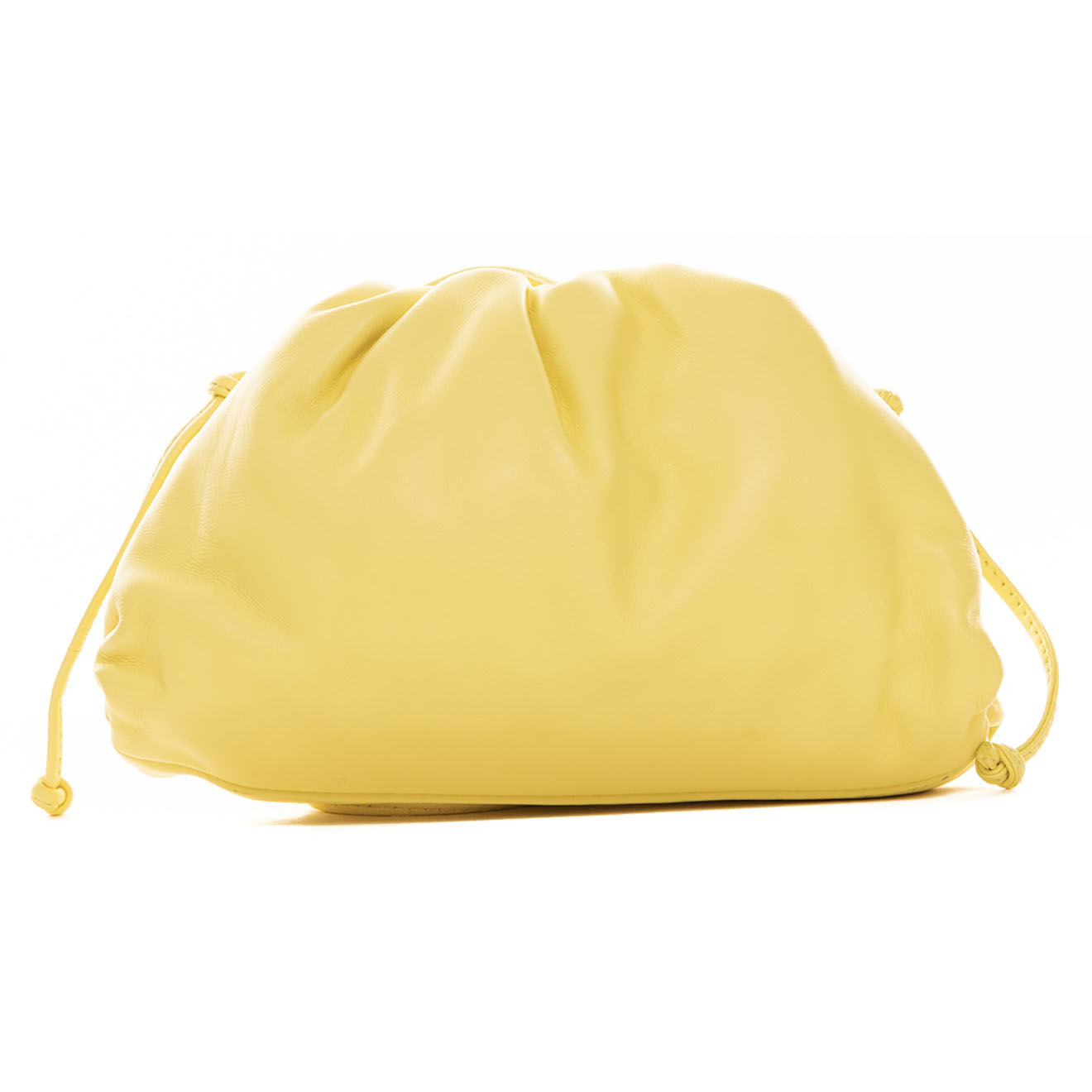 Bottega Veneta Mini sac Pouch en Cuir jaune - Très bon état - L.22 cm