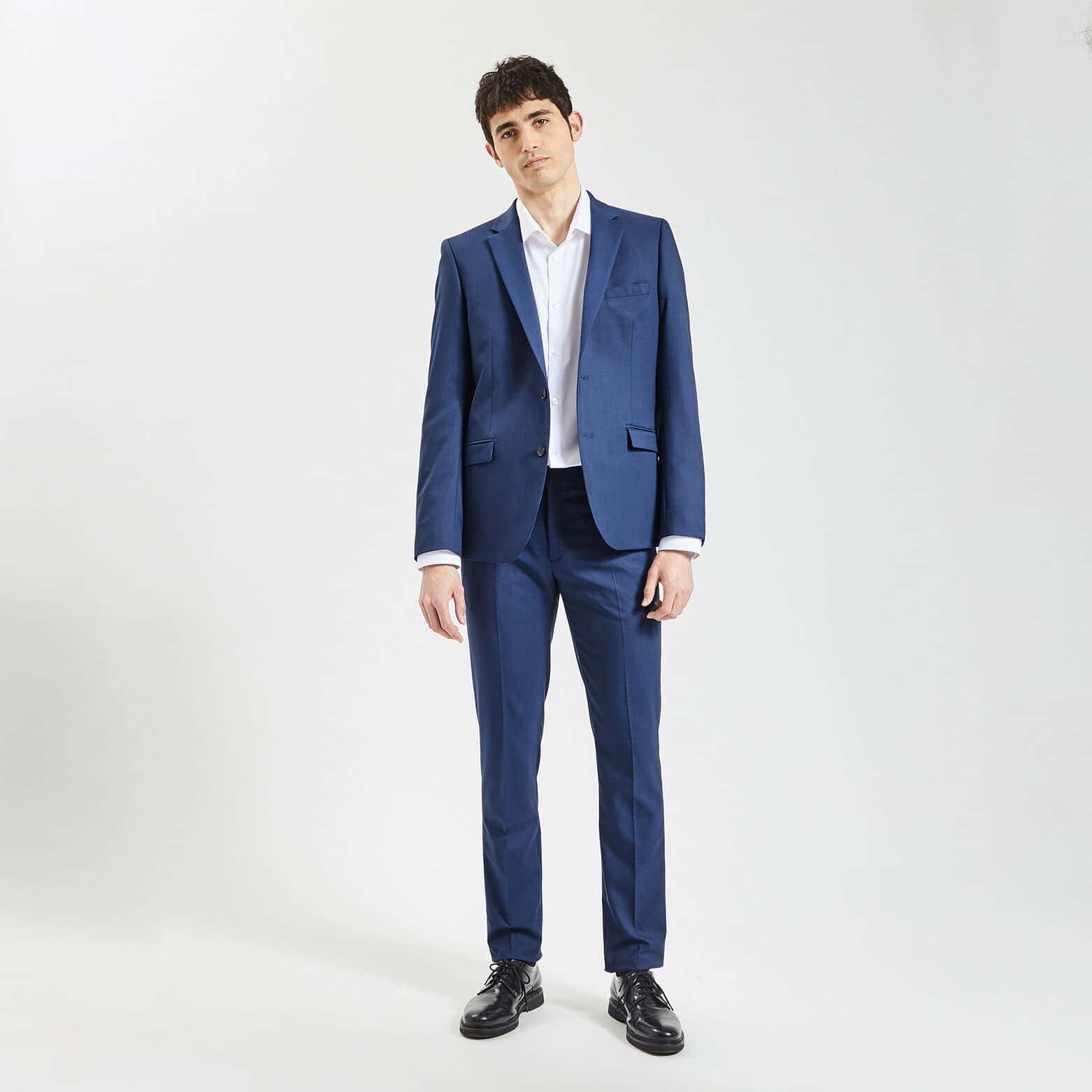 Veste de costume slim Bleu moyen