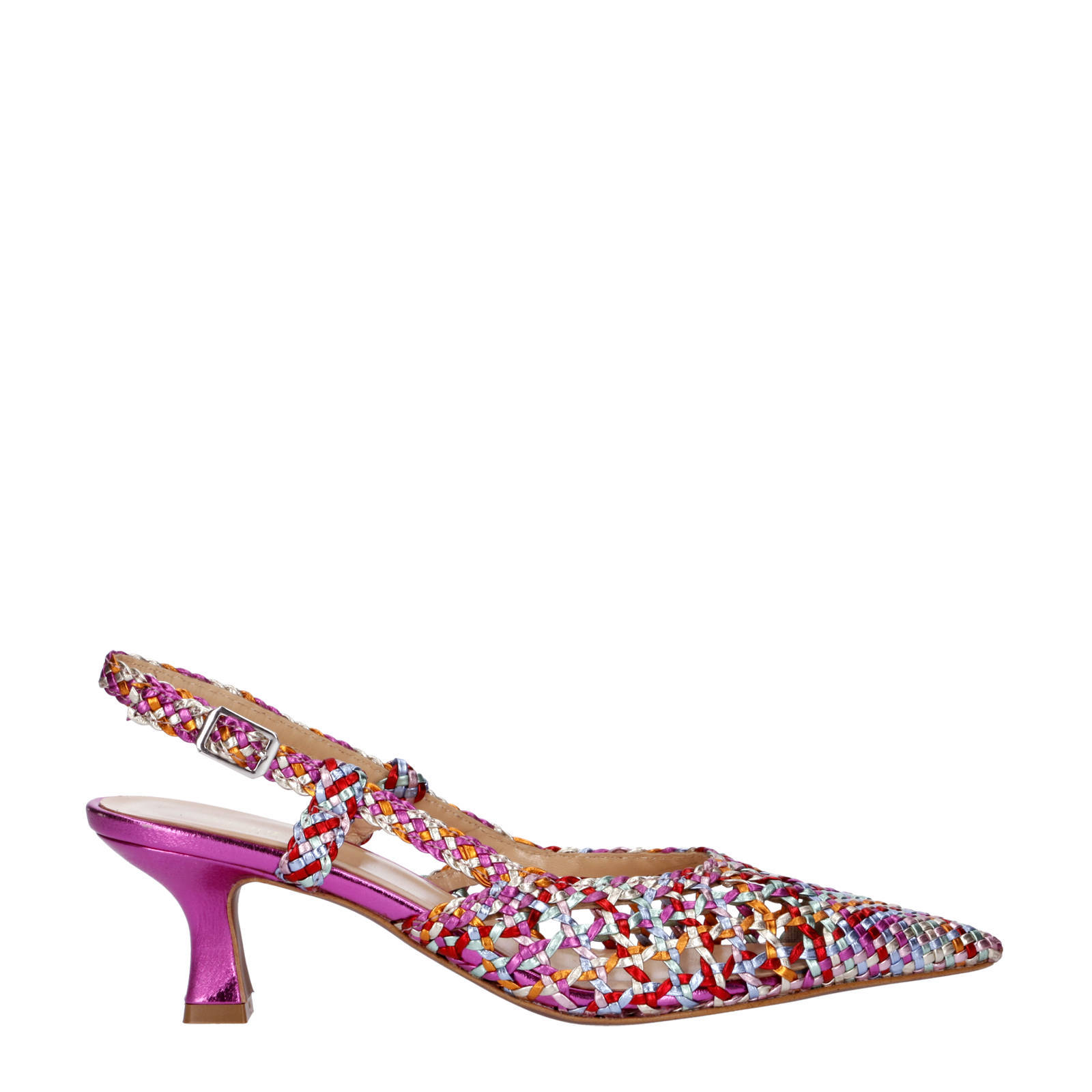 Maripe Valeria 4872  leren slingback pumps roze/multi