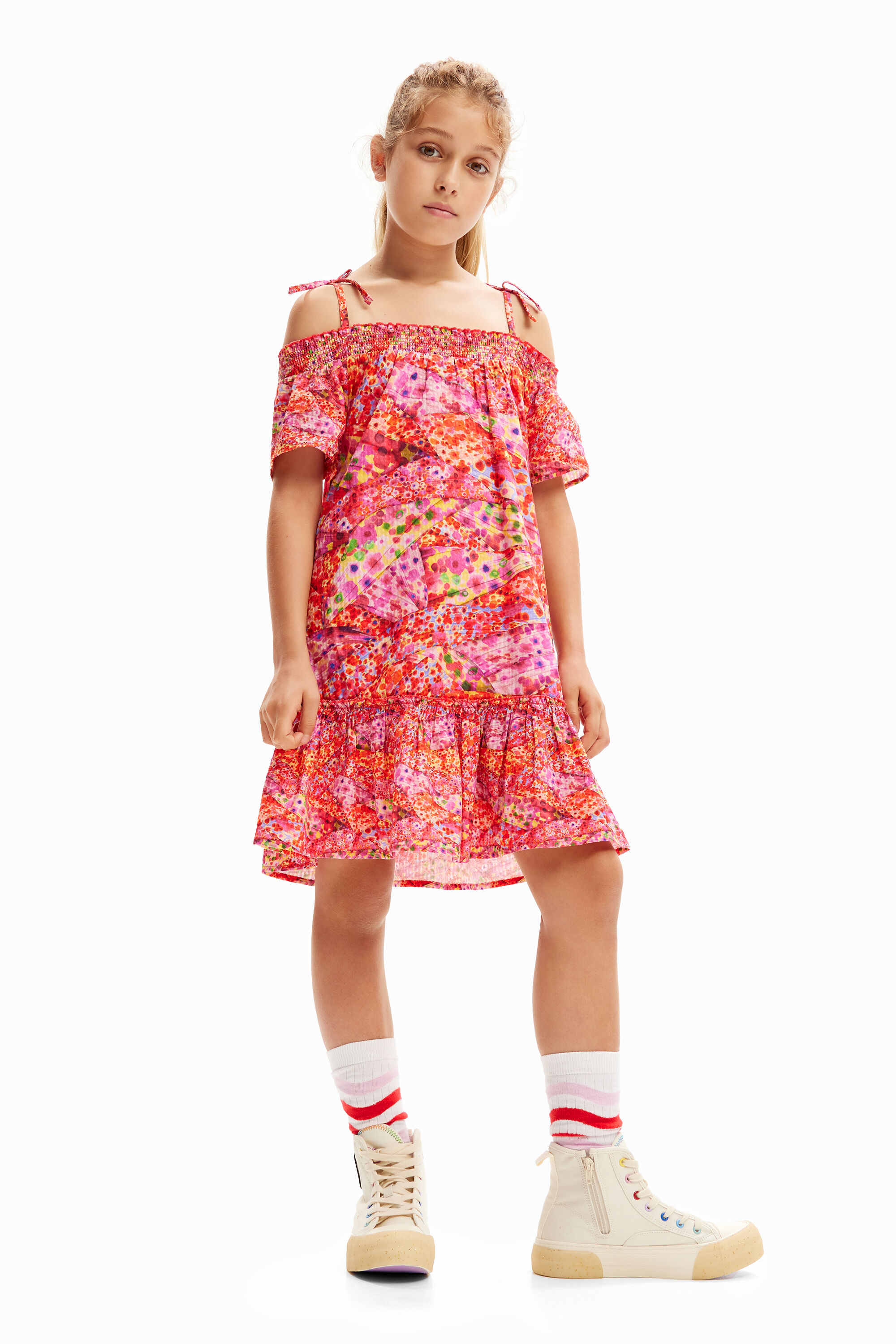 Robe fleurs volants