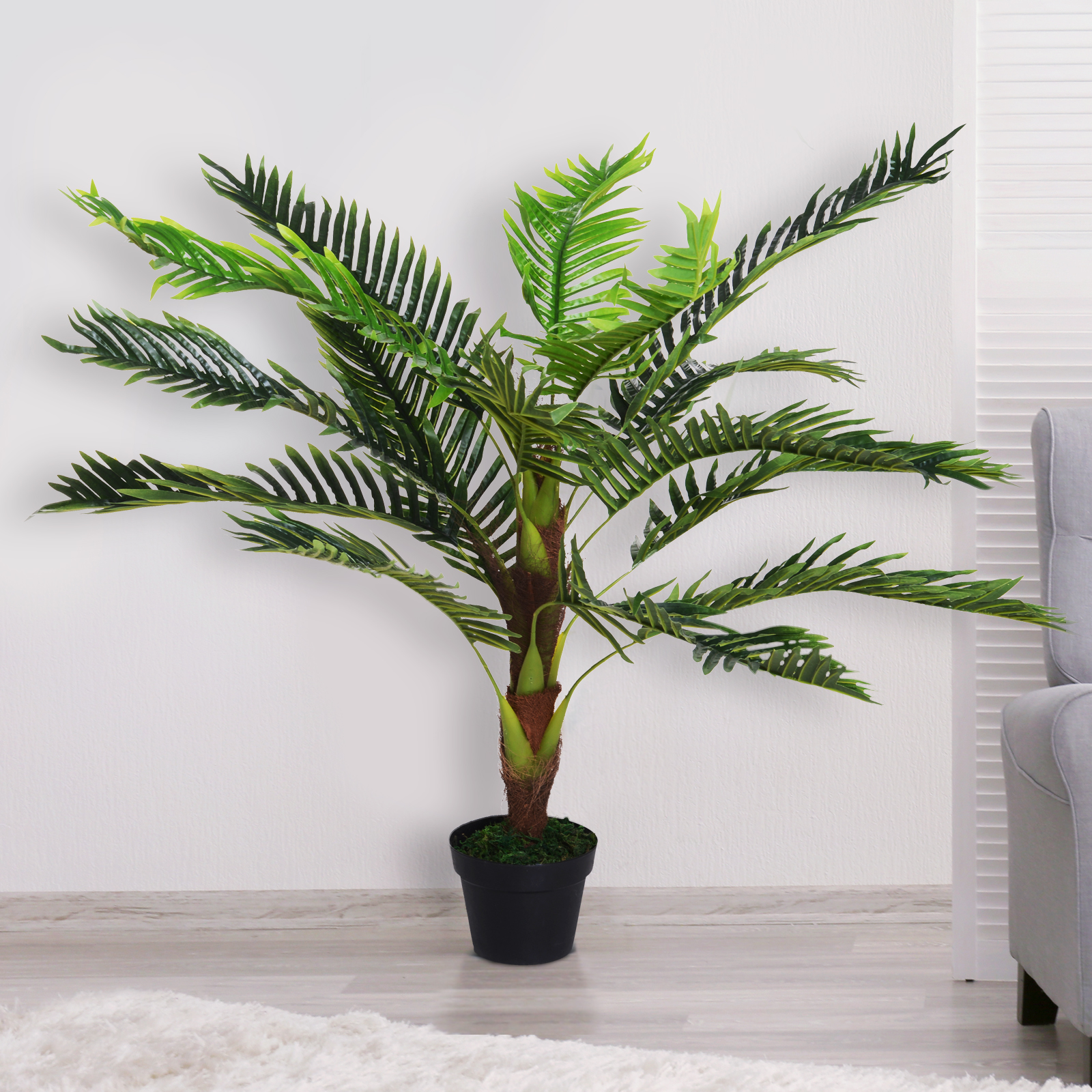 Planta artificial em vaso Outsunny, 123 cm de altura, árvore artificial para decoração de casa, escritório e exterior, verde.