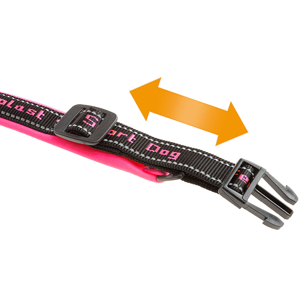 Ferplast collier pour chiens sport dog c25/65, poignée rembourée, ceinture réfléchissante, étiquette porte-nom, a: 55÷65 cm - b: