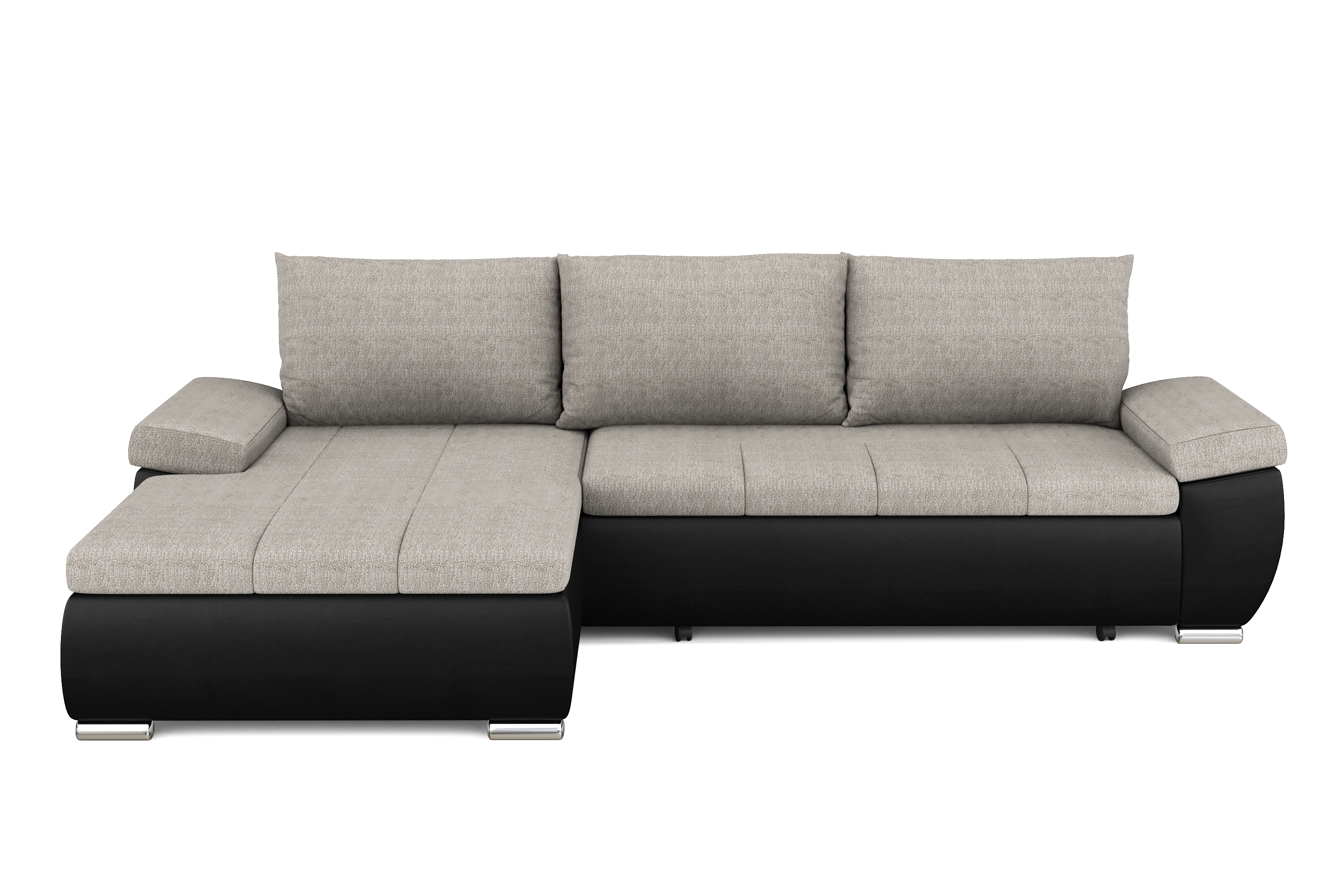 Ecksofa mit Schlaffunktion KIRA links schwarz/grau
