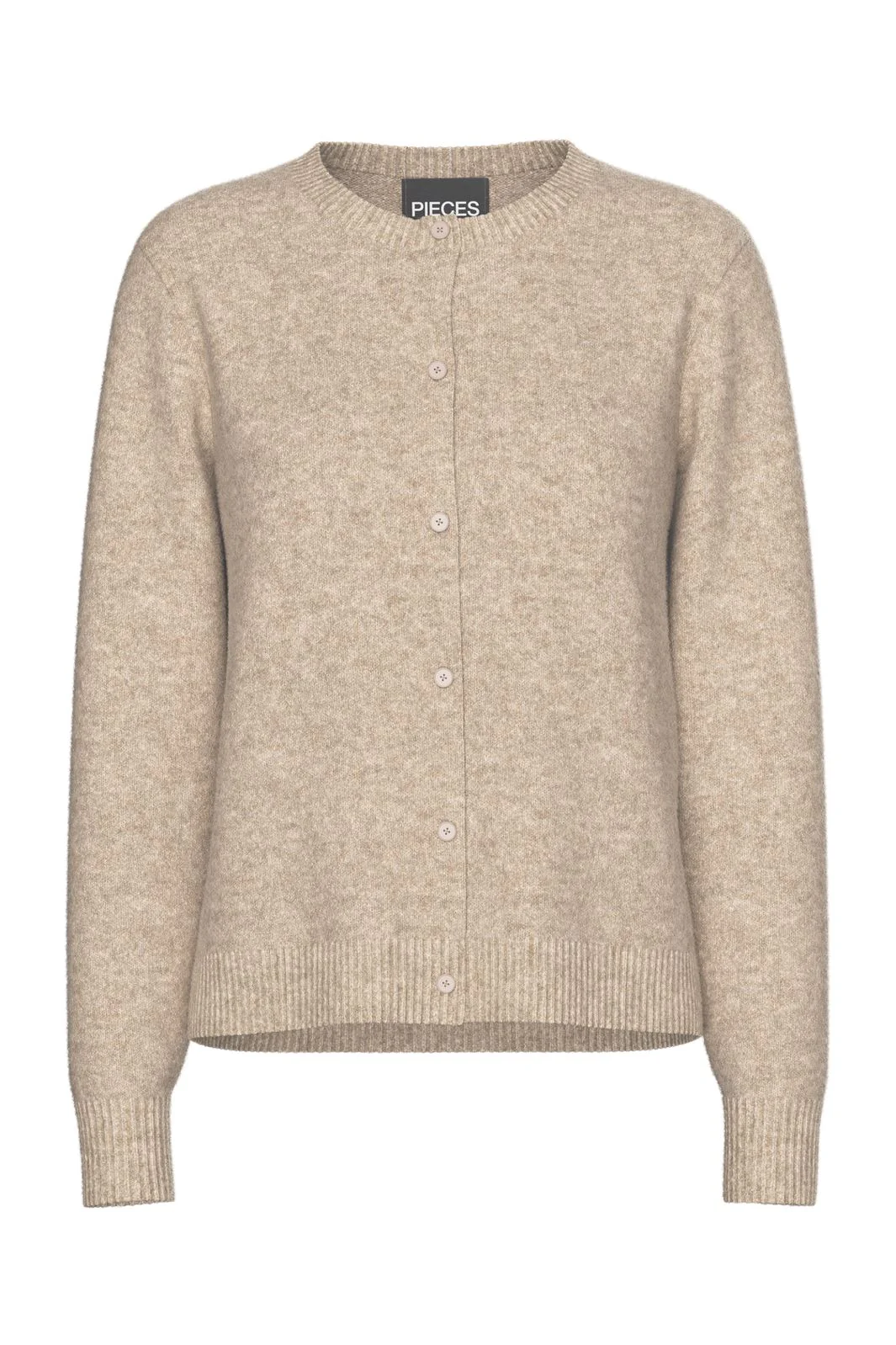 Pieces Pcmalou Ls Knit Cardigan 4635853 taupe gray melange