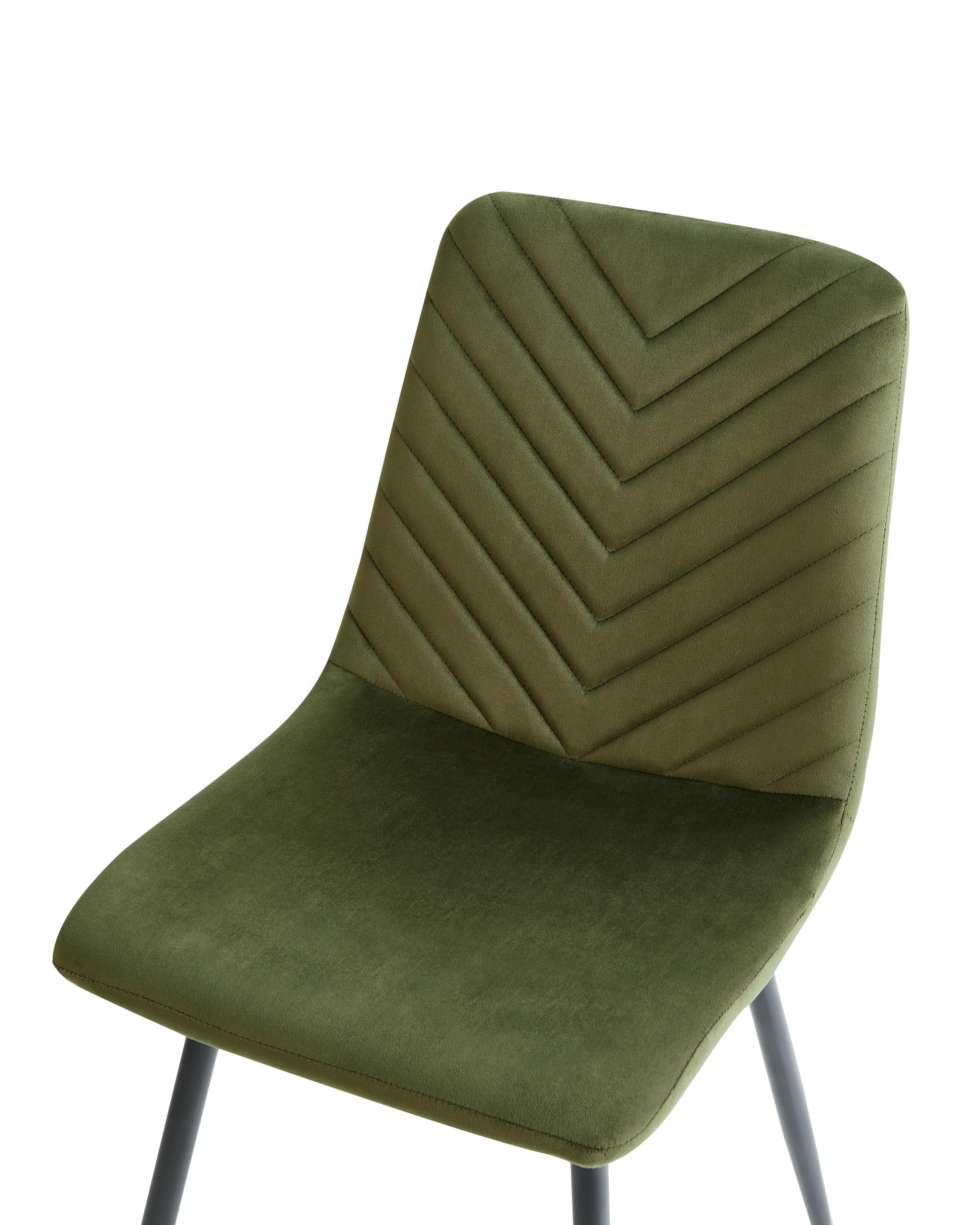 Set van 4 eetkamerstoelen HAVRE Fluweel Olijfgroen