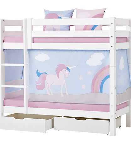 Hoppekids Forh?ng Til Halvh?j Seng - 70x160 cm - Enhj?rning