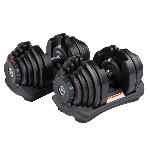 Conjunto com 2 halteres ajustáveis de 5 kg a 40 kg
