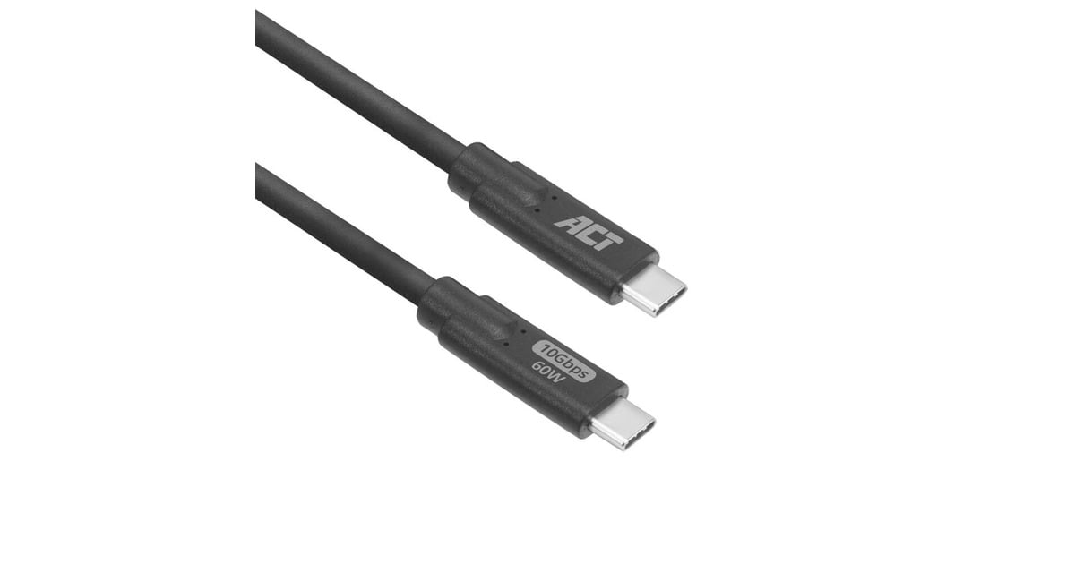 ACT ConnectivityUSB 3.0 10Gbps 60W USB Type-C kabel, 3 meter  (Zwart)