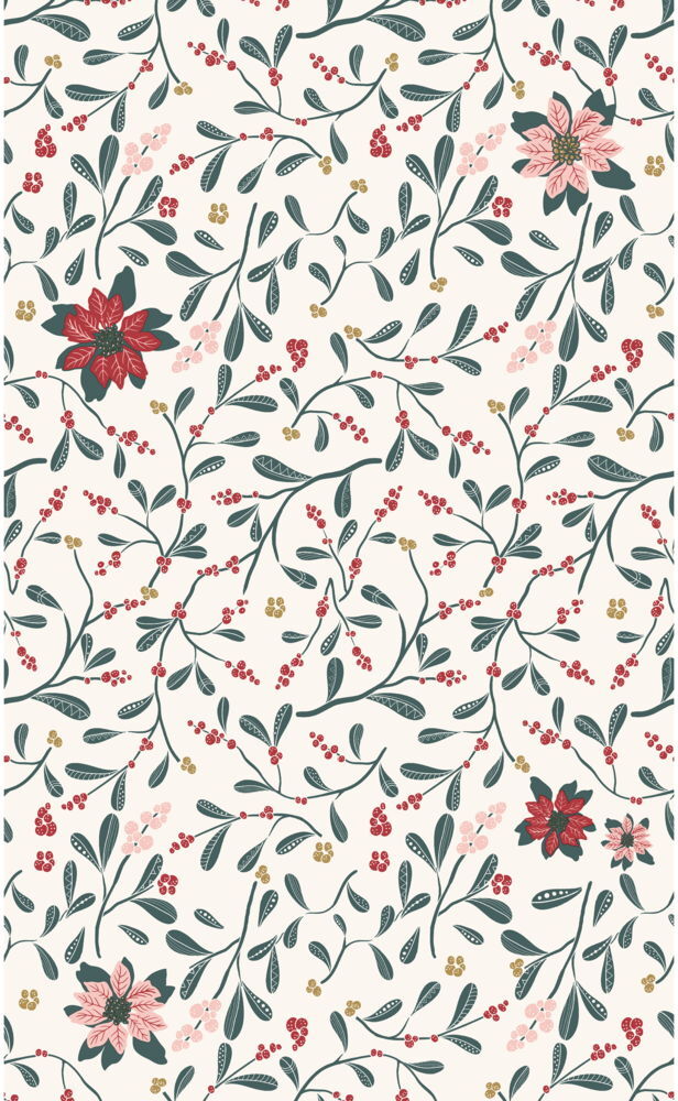 Duni tafelkleed bessenplant wit 138 x 220 cm