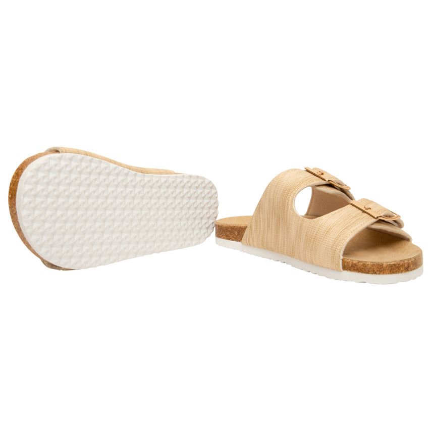 Sandales dorées à double boucles pour fille - Jaune